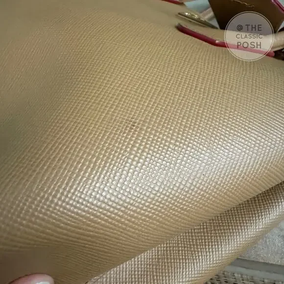 Prada Double Cuir Saffiano Leather Medium Camel Tote Shoulder Bag Retails $4950 - Picture 8 of 12